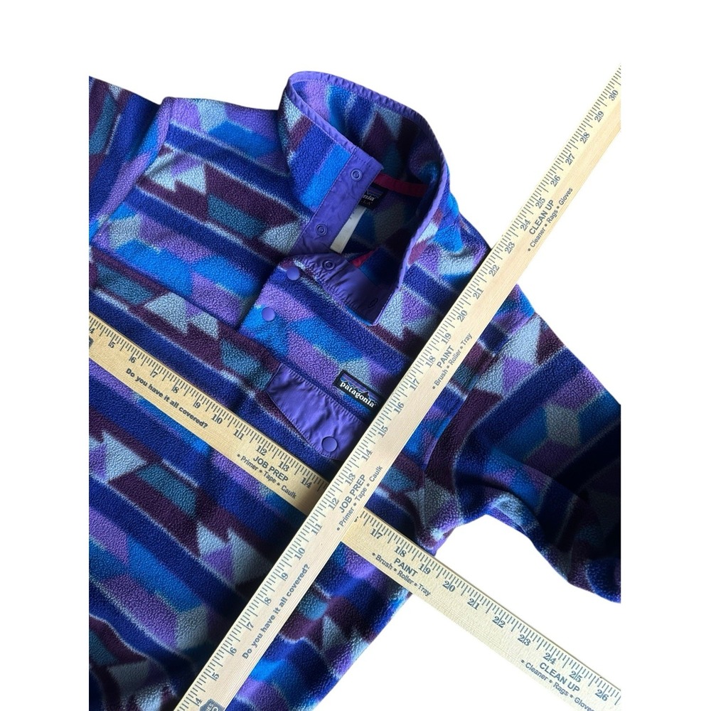Patagonia Synchilla Snap-T Fleece Aztek Womens Size Small S Tango Purple Sweater - Picture 3 of 7